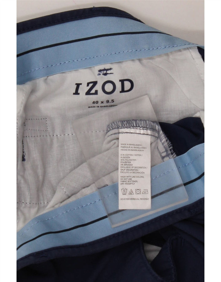 IZOD Pantalones cortos chinos para hombre W40 XL Algodón azul marino