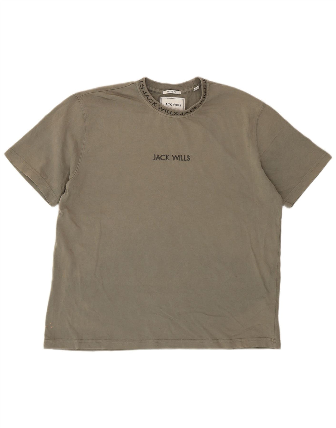 Jack Wills Camiseta de ajuste relajado para hombre Top de algodón caqui mediano