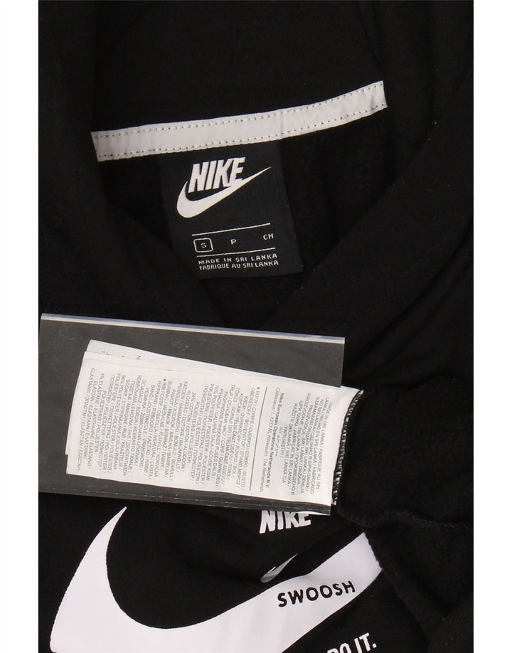 NIKE Sudadera con capucha gráfica extragrande Swoosh para mujer UK 10 Small Black