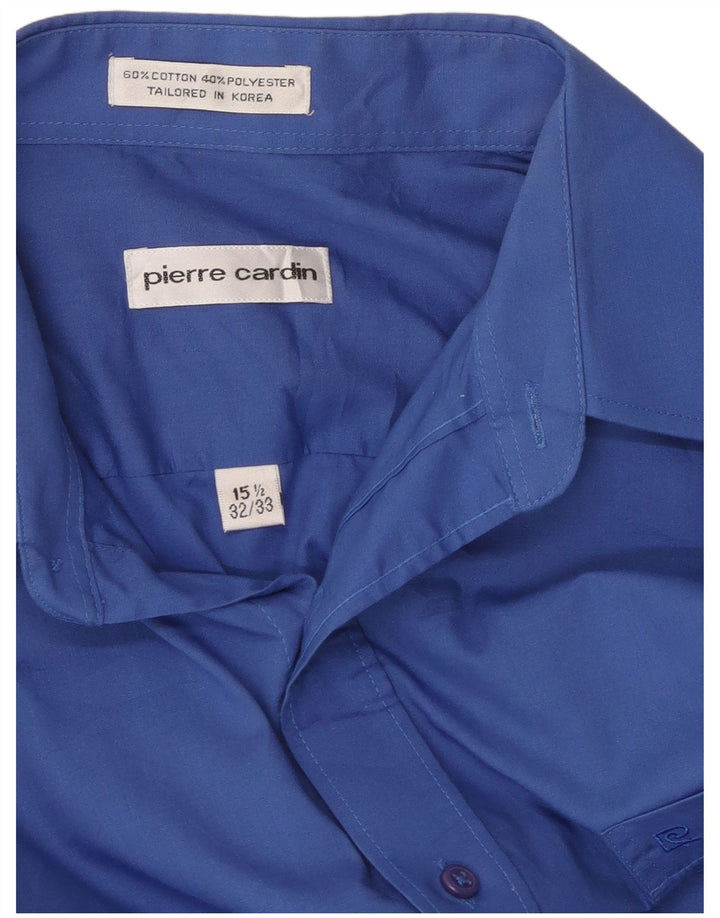 PIERRE CARDIN Camisa Hombre Talla 15 1/2 Algodón Azul Medio