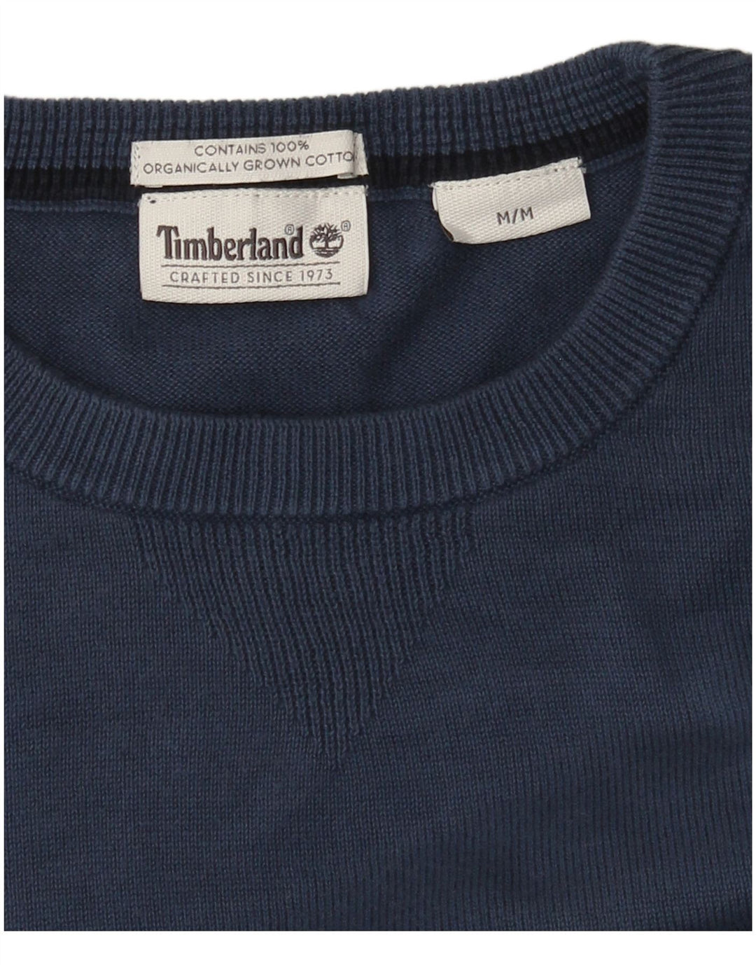 Timberland Jersey De Cuello Redondo Para Hombre Jersey De Algodón Azul Medio