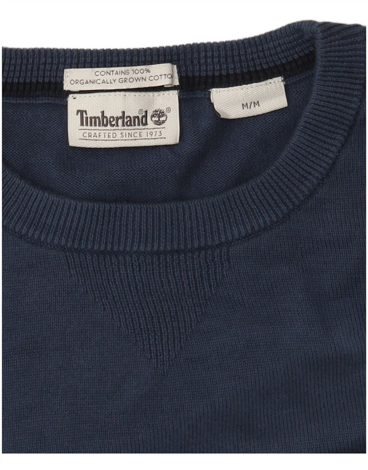Timberland Jersey De Cuello Redondo Para Hombre Jersey De Algodón Azul Medio