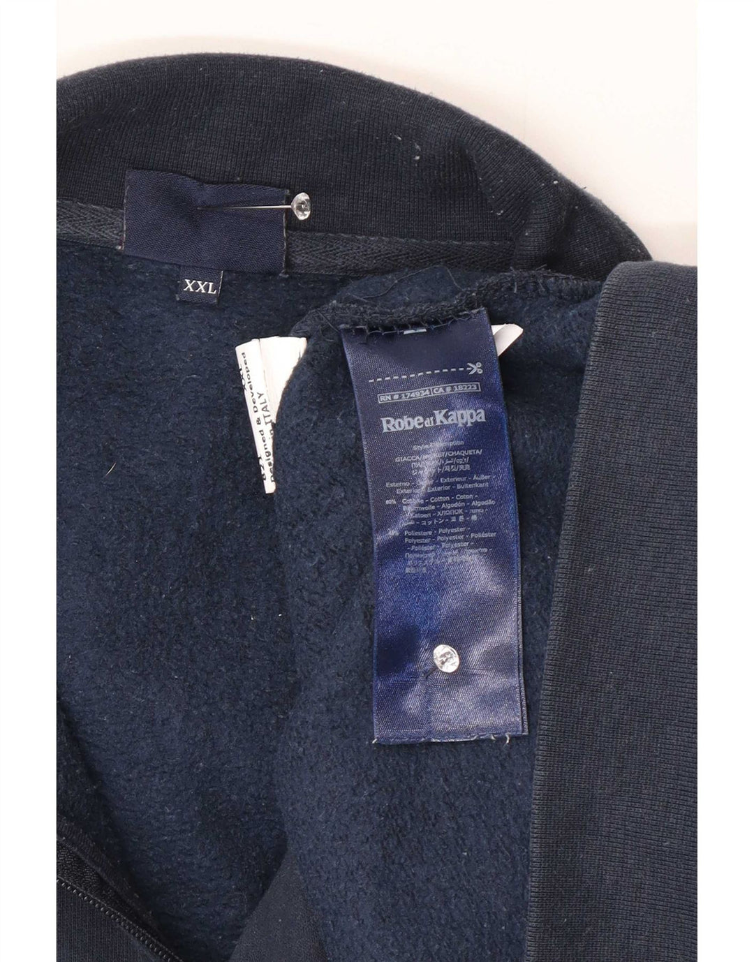 Kappa Hombre Chándal Top Chaqueta 2XL Azul Algodón