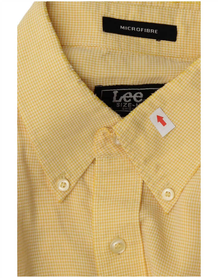 Camisa Lee Hombre A Cuadros Amarillo Mediano