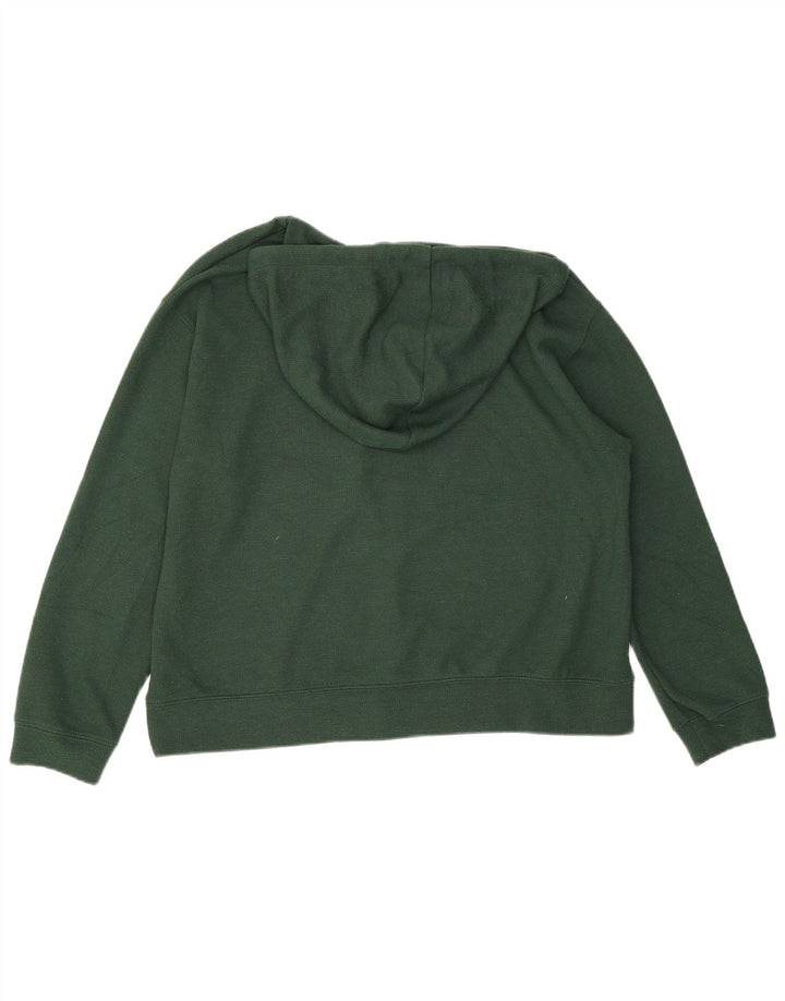 Zara Mujer Sudadera con Capucha Extragrande UK 10 Small Verde Poliéster