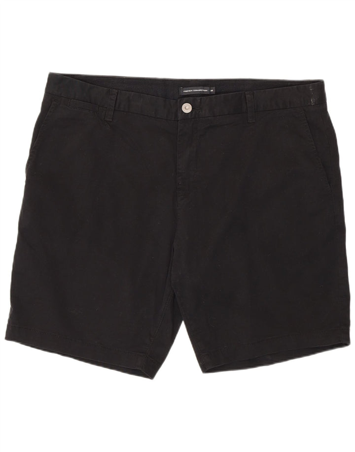 French Connection Pantalones cortos chinos para hombre W38 XL Algodón negro
