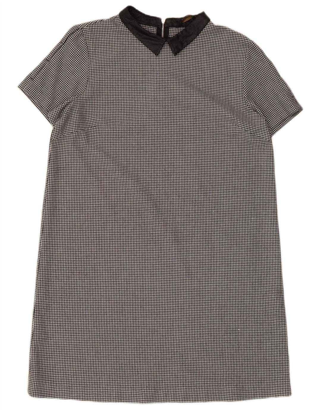 Zara Vestido recto para mujer UK 44 Grande Poliéster de pata de gallo negro