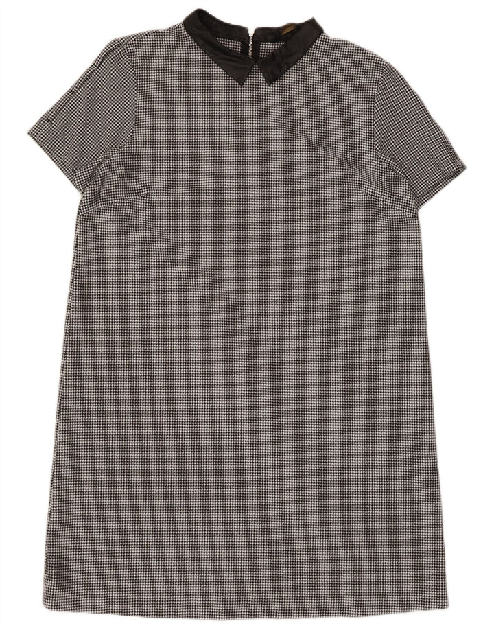 Zara Vestido recto para mujer UK 44 Grande Poliéster de pata de gallo negro