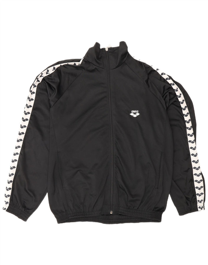 ARENA Chaqueta superior de chándal con gráfico para hombre, talla grande, color negro