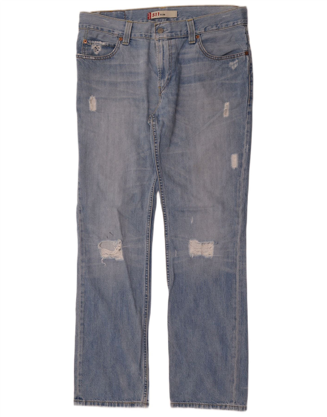 Levi's Hombre 511 Vaqueros Slim Desgastados W38 L34 Algodón Azul