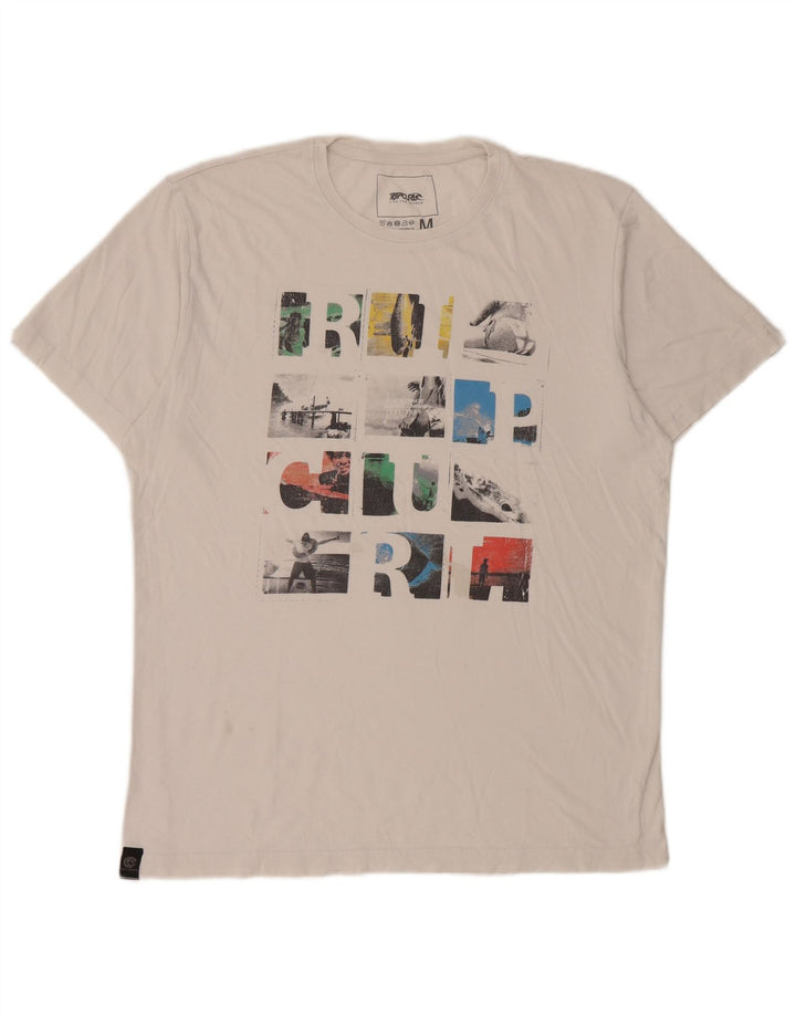 Rip Curl Hombre Camiseta Gráfica Top Medio Blanco