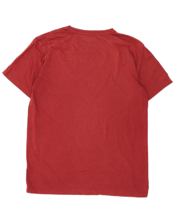 DC Mens T-Shirt Top Medium Burgundy