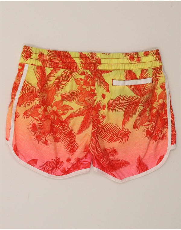 Hurley Shorts deportivos para mujer UK 10 Small Naranja Floral Poliéster