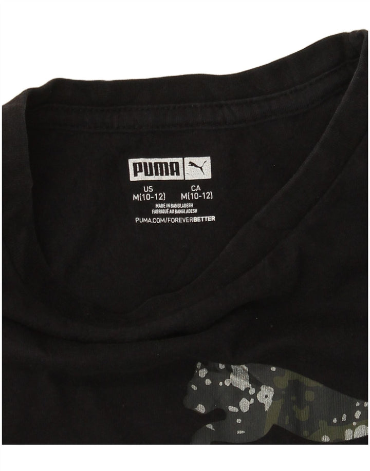 PUMA Camiseta gráfica para niña 10-11 años Mediana Negra