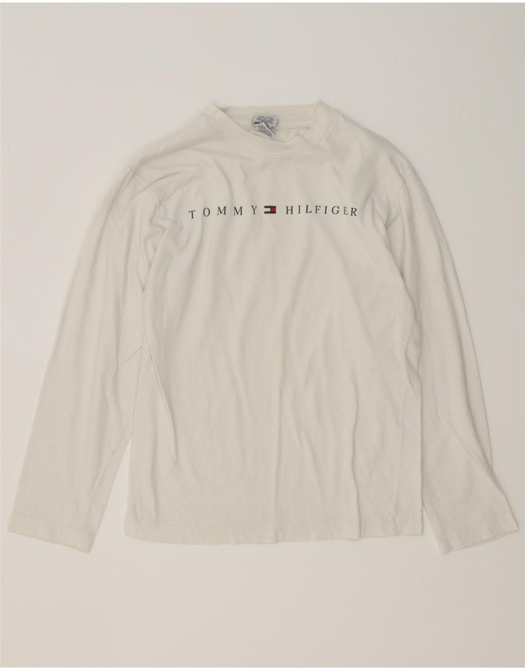 Tommy Hilfiger Camiseta gráfica para niños de manga larga 13-14 años Algodón blanco mediano