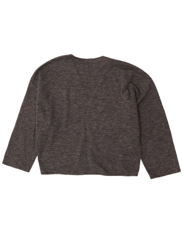 Zara Suéter tipo jersey con cuello en V y manga 3/4 para mujer UK 46 Grande Gris moteado