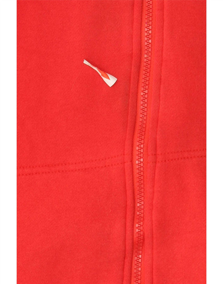 Fila Sudadera con capucha y cremallera gráfica para hombre, talla pequeña, algodón rojo