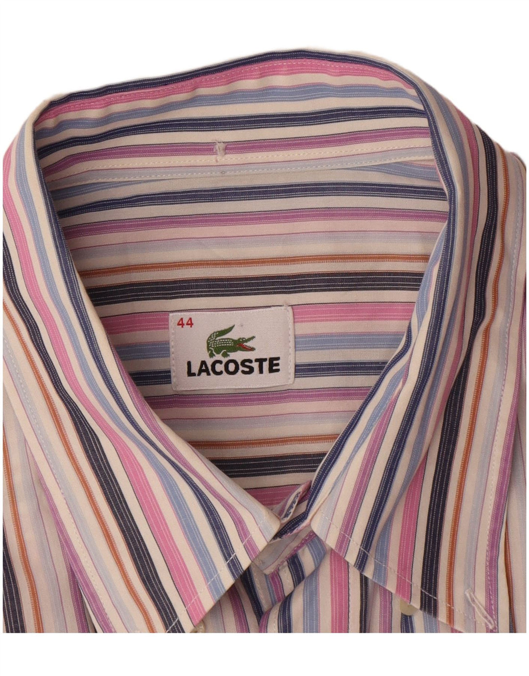 Camisa LACOSTE para hombre Talla 44 XL Algodón a rayas multicolor