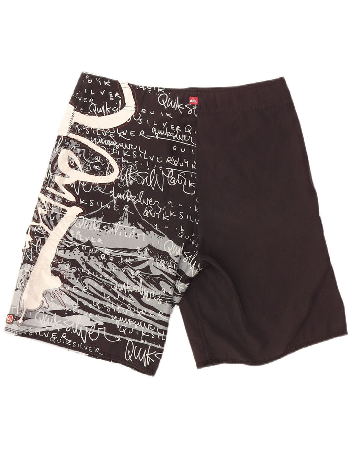 QUIKSILVER Bañador con gráfico para hombre, tamaño pequeño, poliéster negro