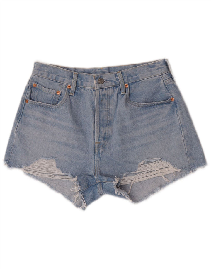 Levi's Mujer 501 Denim Distressed Hot Pants W28 Azul Medio