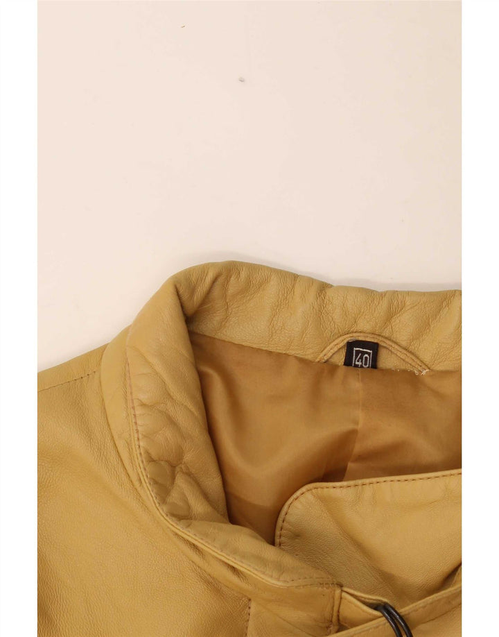 Chaqueta de cuero vintage para mujer EU 40 cuero amarillo medio
