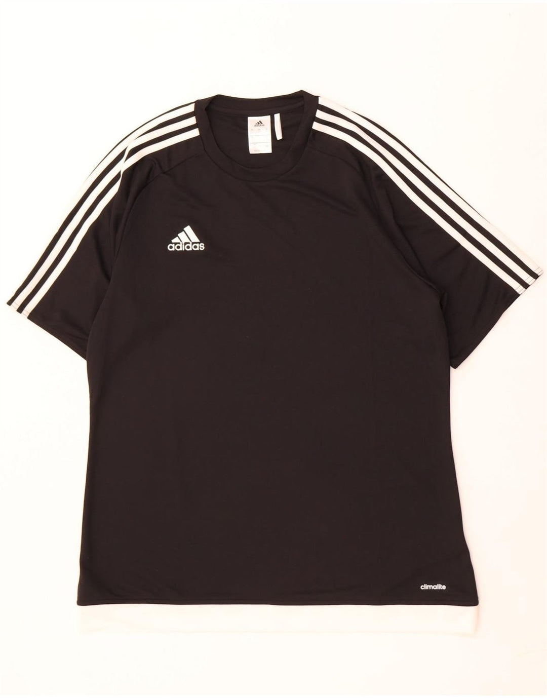 Adidas Hombre Climalite Camiseta Top Grande Negro Colorblock Poliéster