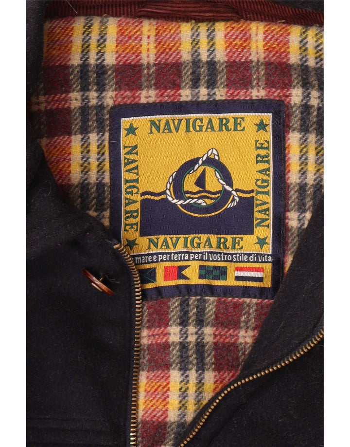 Navigare Abrigo para hombre UK 40 Grande Lana azul marino
