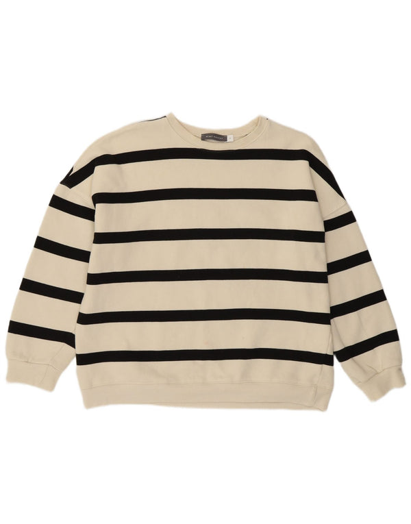 MINT VELVET Sudadera para mujer Jumper UK 40 Mediano Algodón a rayas blancas