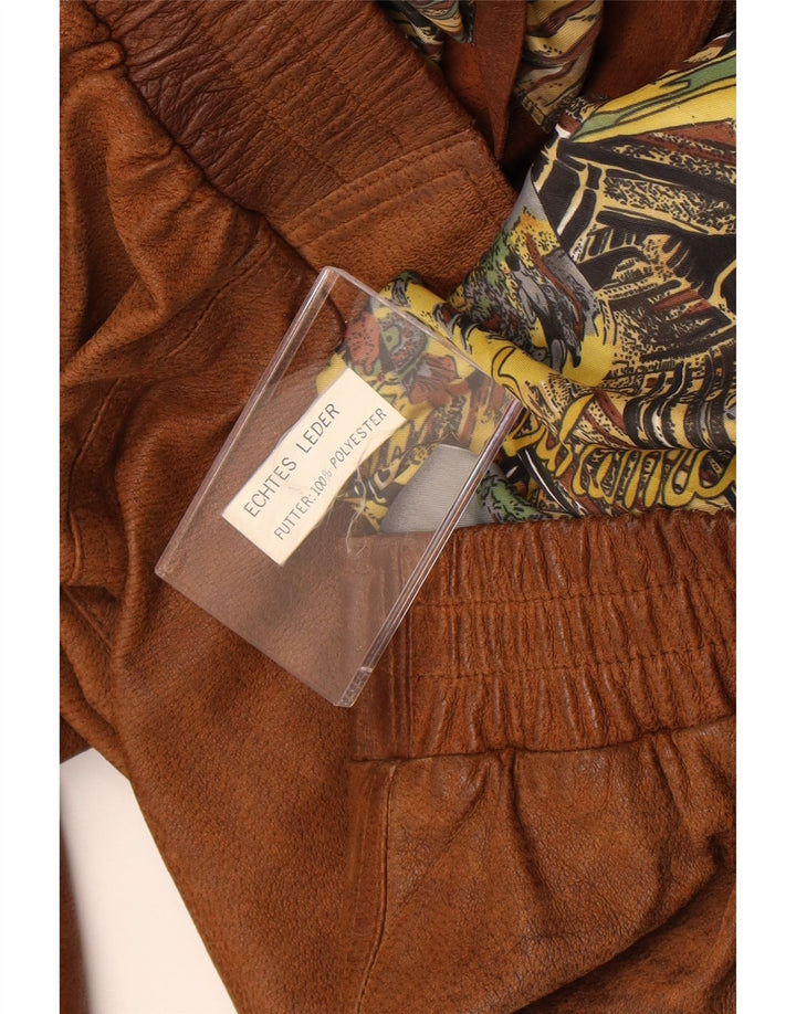 Chaqueta de cuero vintage para hombre Reino Unido 42 XL cuero marrón