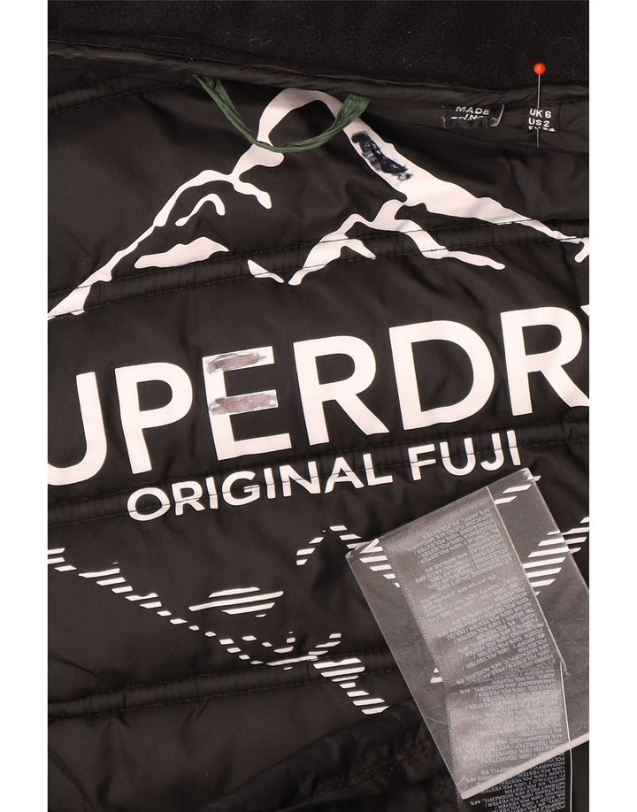 Superdry Abrigo acolchado con capucha para mujer UK 6 XS Poliéster verde