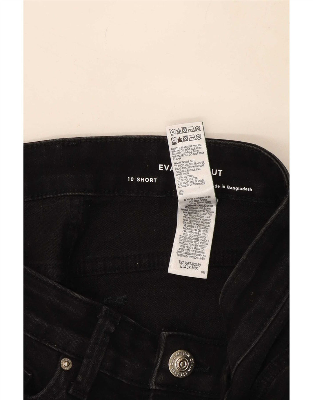 Marks & Spencer Vaqueros Eva Bootcut para Mujer UK 10 Small W27 L27 Negro