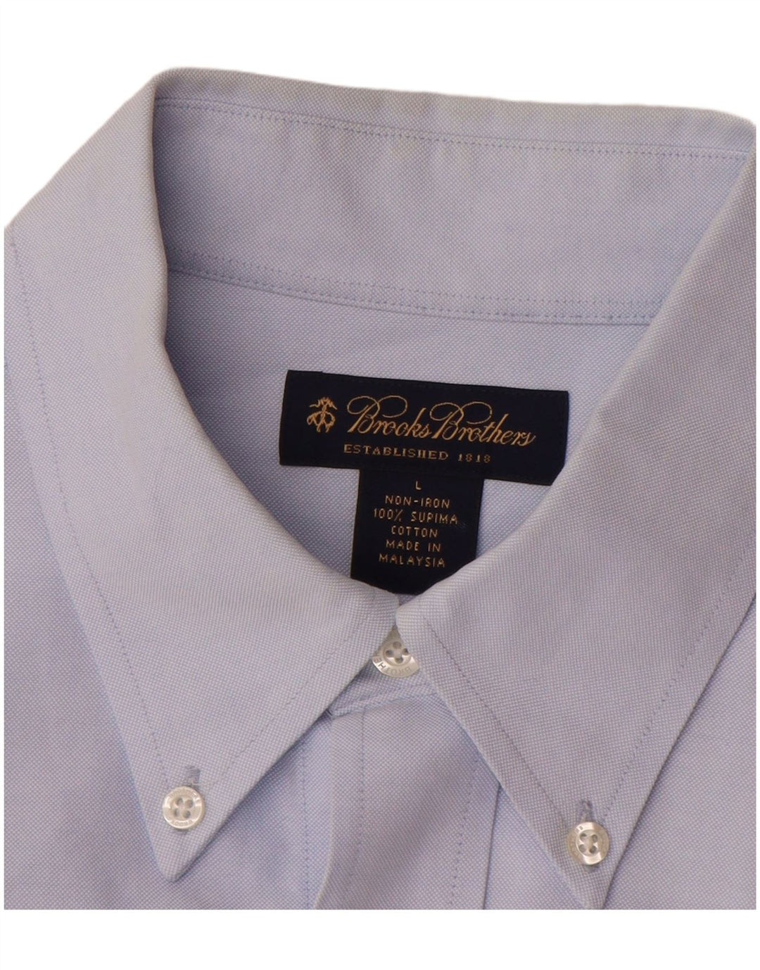 Brooks Brothers Camisa para hombre grande de algodón azul
