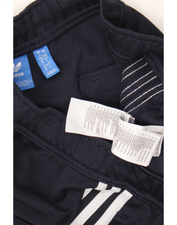 Adidas Hombre Crop Chándal Pantalones Grande Azul Marino Poliéster