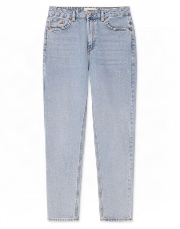 Vaqueros Mom Tapered Mujer Topshop W28 L26 Algodón Azul
