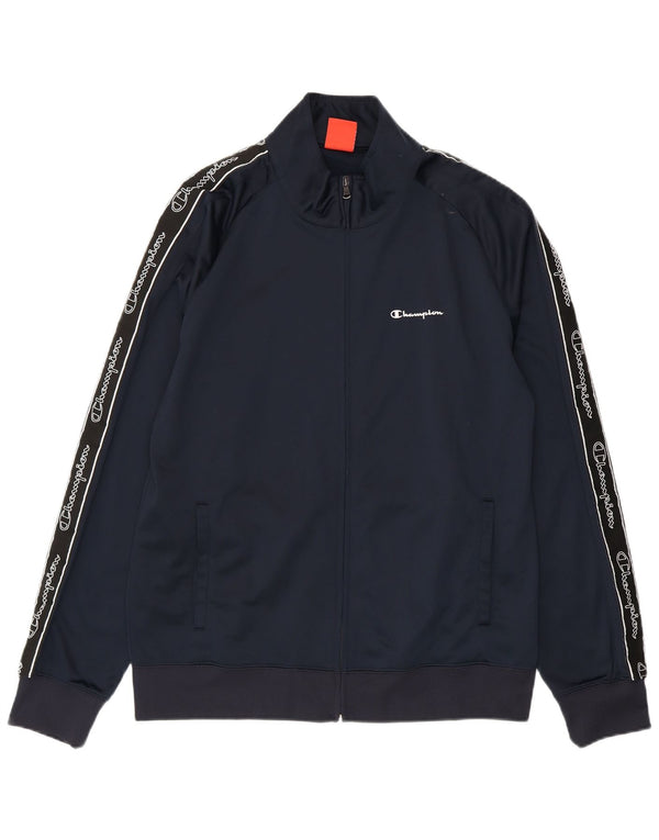 Champion Chaqueta superior de chándal gráfico para hombre XL Poliéster azul marino