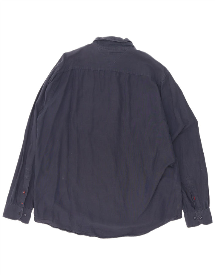 Tommy Hilfiger Camisa de corte regular para hombre 2XL Azul marino Colorblock