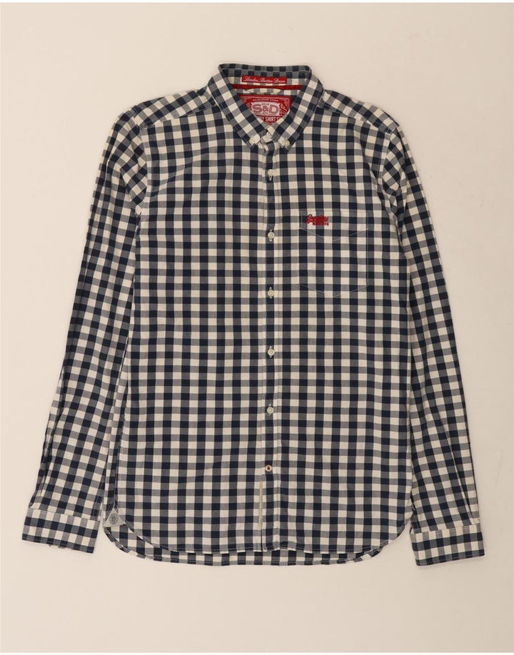 Camisa Superdry Para Hombre Grande De Algodón A Cuadros Azul Marino