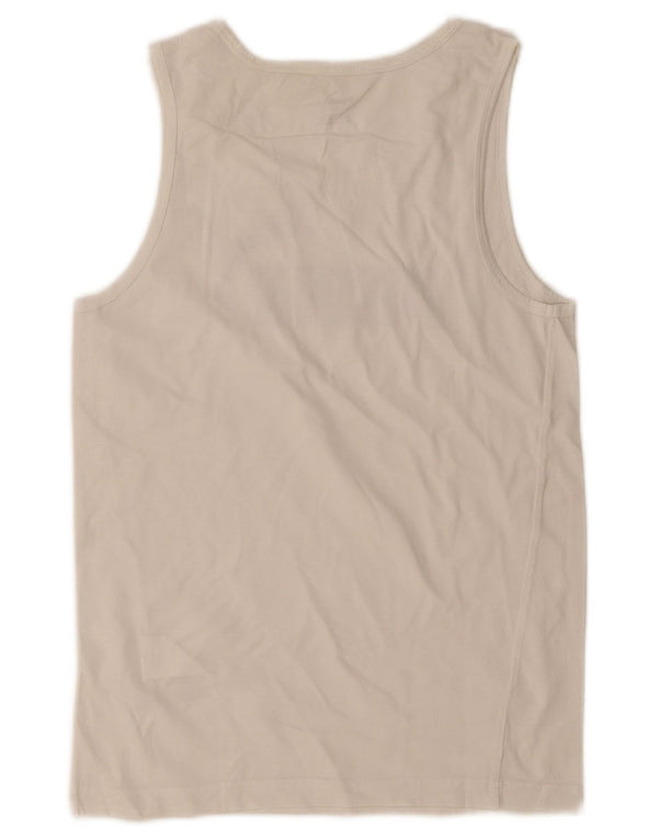 Puma Hombre Gráfico Chaleco Top Pequeño Algodón Blanco