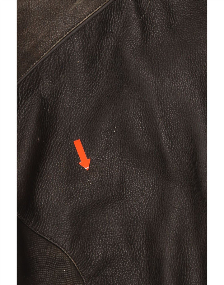 HEIN GERICKE Womens Leather Jacket IT 42 Medium Black Colourblock Vintage Hein Gericke and Second-Hand Hein Gericke from Messina Hembry 