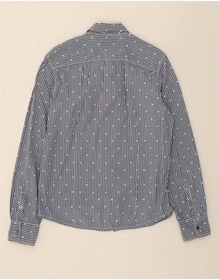 TOMMY HILFIGER Mens Graphic Shirt Large Blue Gingham Cotton Vintage Tommy Hilfiger and Second-Hand Tommy Hilfiger from Messina Hembry 