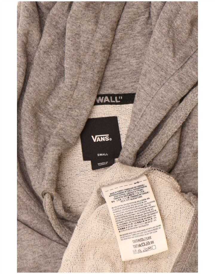 Vans - Sudadera con capucha y cremallera para hombre, talla pequeña, algodón gris
