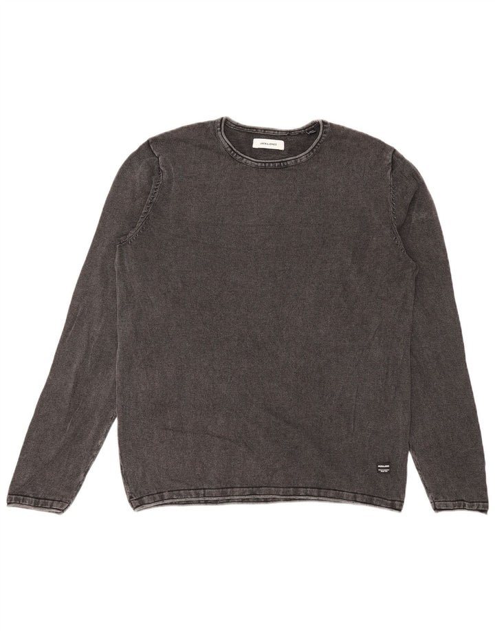 Jack & Jones Hombre Top Manga Larga Algodón Gris Medio