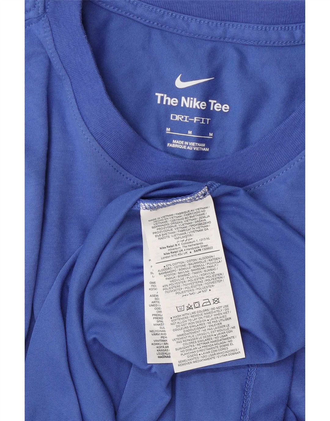 Nike - Camiseta gráfica para hombre, parte superior de algodón azul medio