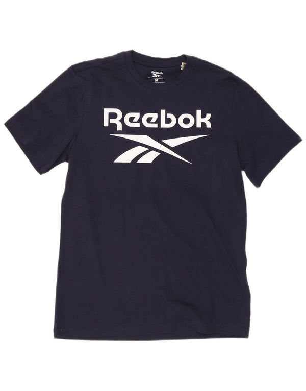 Camiseta Reebok Hombre Graphic Top Medium Azul Marino Algodón