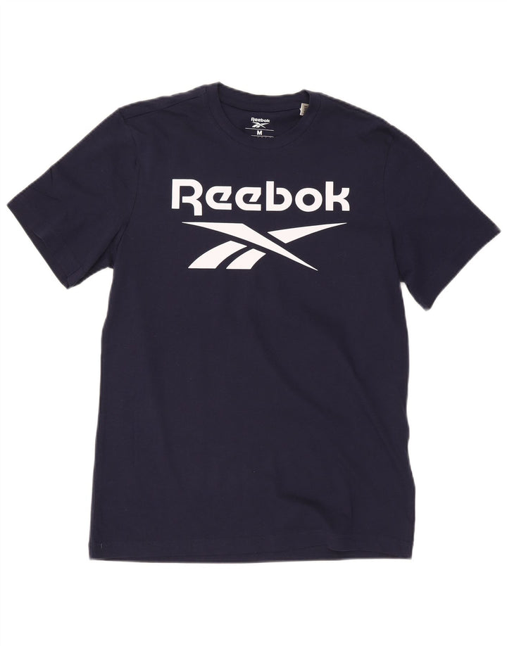 Camiseta Reebok Hombre Graphic Top Medium Azul Marino Algodón