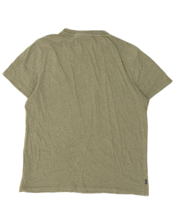 Superdry Hombre Camiseta Top XL Algodón Moteado Verde