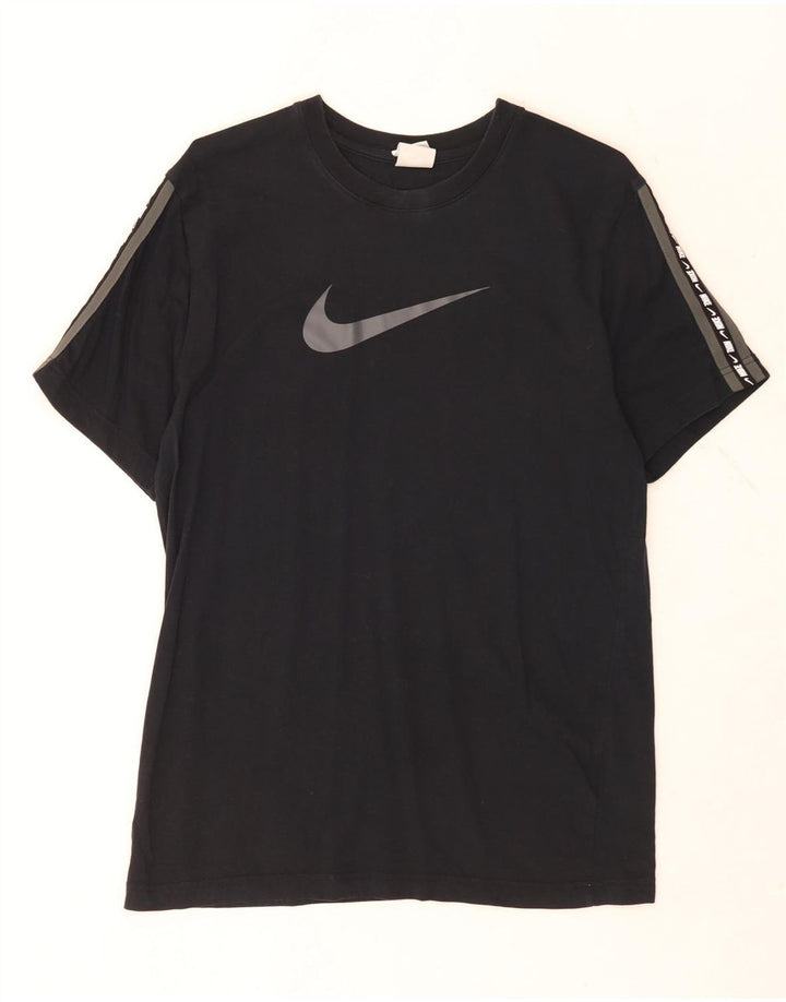 Nike Camiseta gráfica para hombre Top mediano de algodón negro