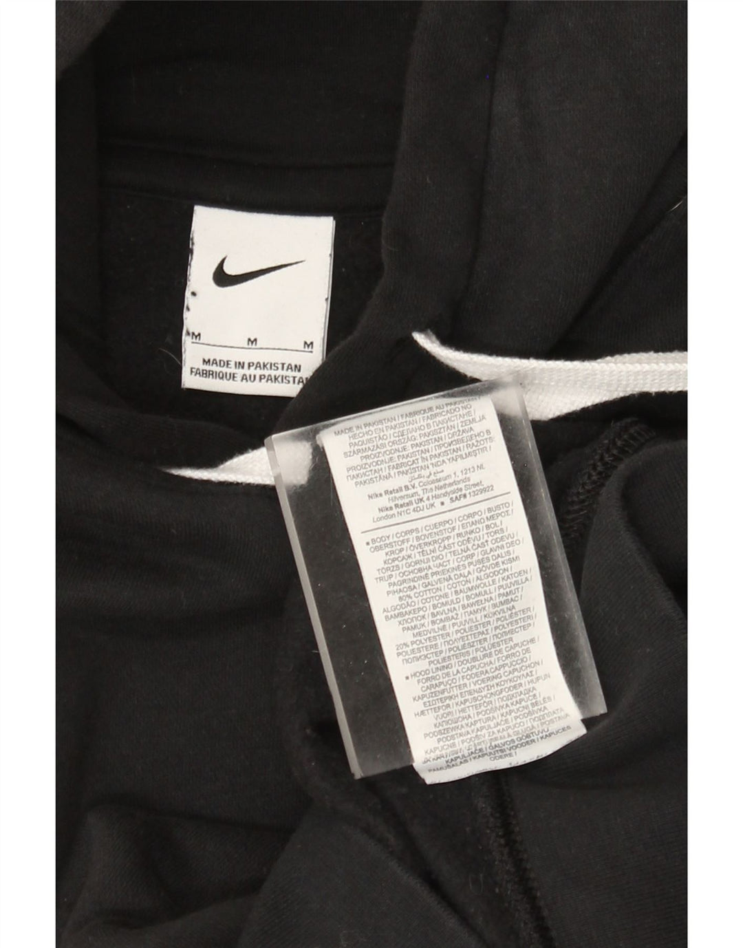 Nike - Sudadera con capucha para hombre (algodón negro mediano)