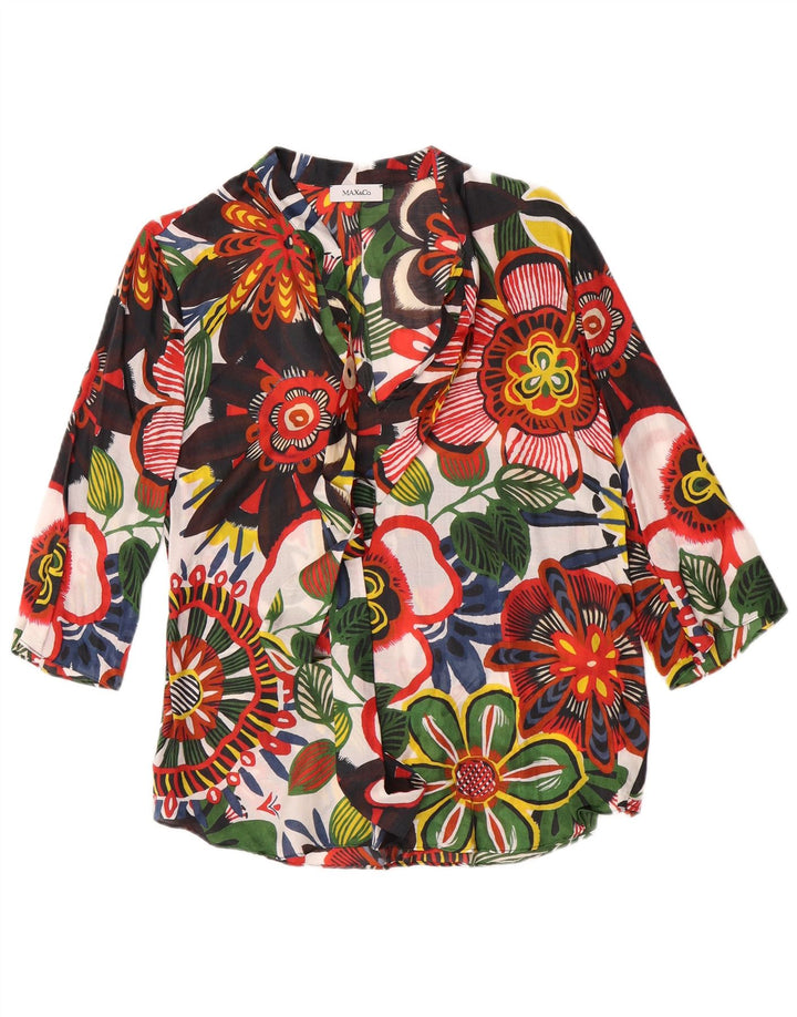 Max & Co. Blusa de manga 3/4 para mujer UK 42 Mediana Multicolor Floral