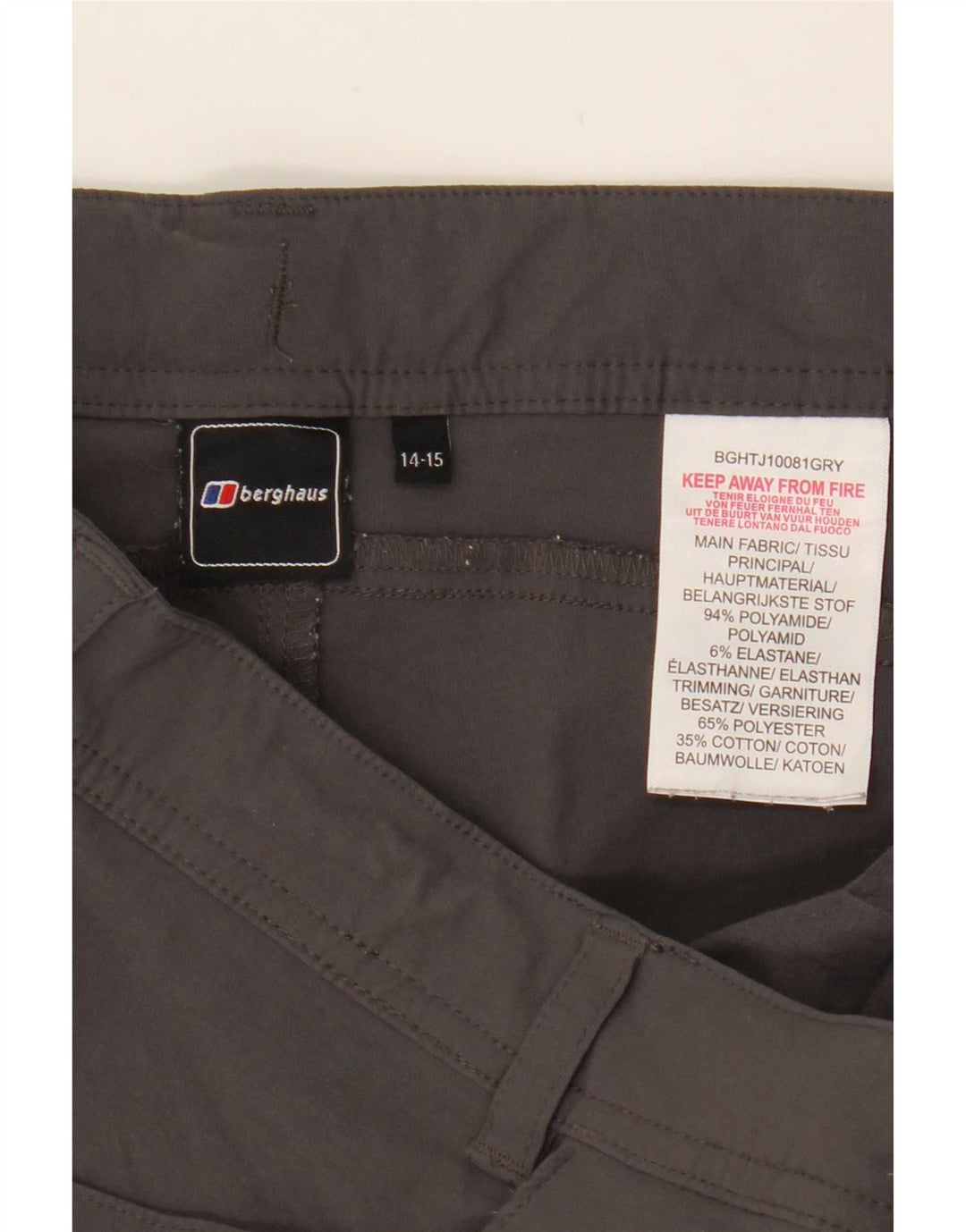 Berghaus Pantalones cortos cargo para niños 14-15 años W31 Poliamida gris